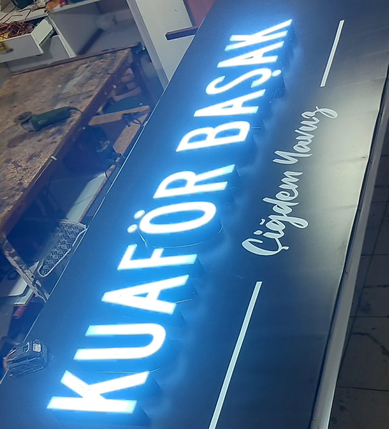 Metal harf tabela üretim örneği